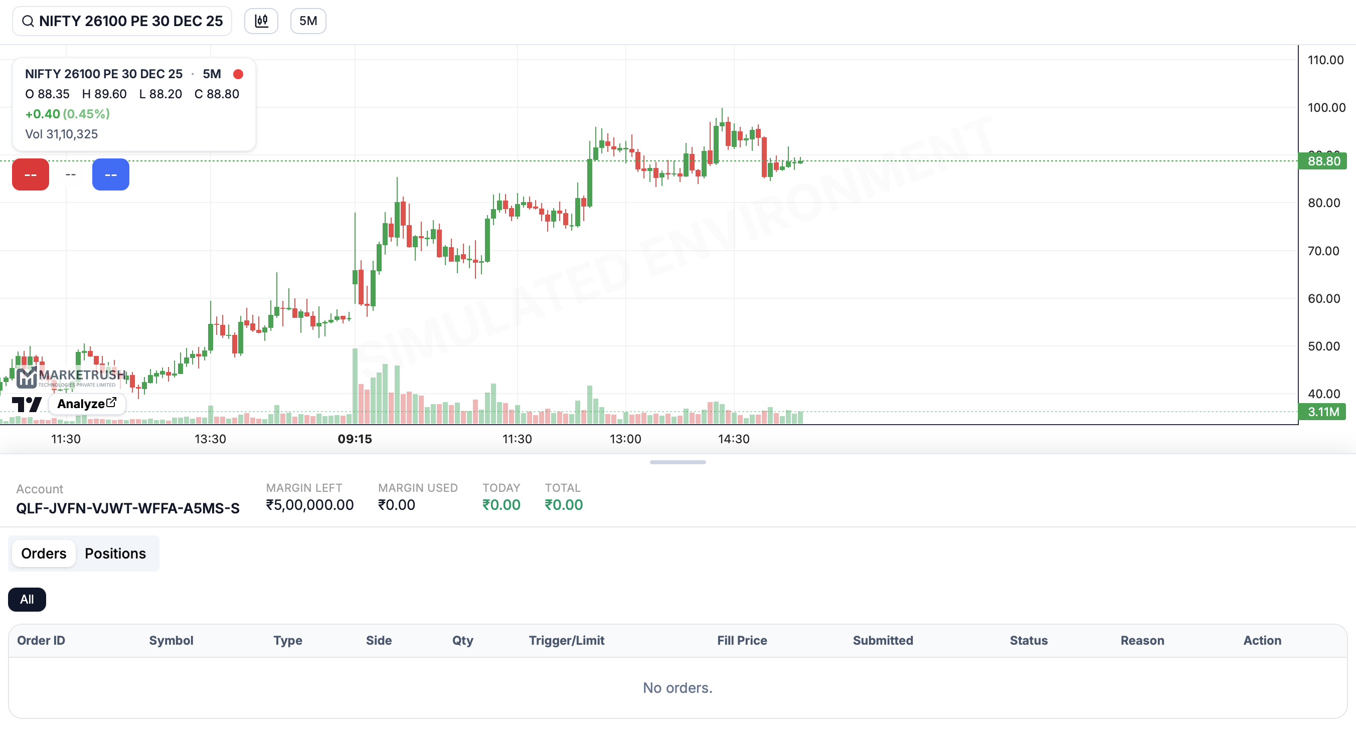 Market Rush Trading Terminal Preview